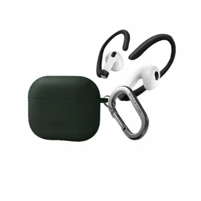 Uniq Nexo Active Hybrid Silicone Hang Case With Sports Ear Hooks for Airpods 3 -  Pine Green
